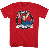 Thumbnail for POPEYE-BORN TO SKATE-RED ADULT S/S TSHIRT