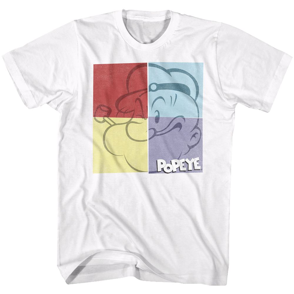 POPEYE-POPEYE SQUARE-WHITE ADULT S/S TSHIRT