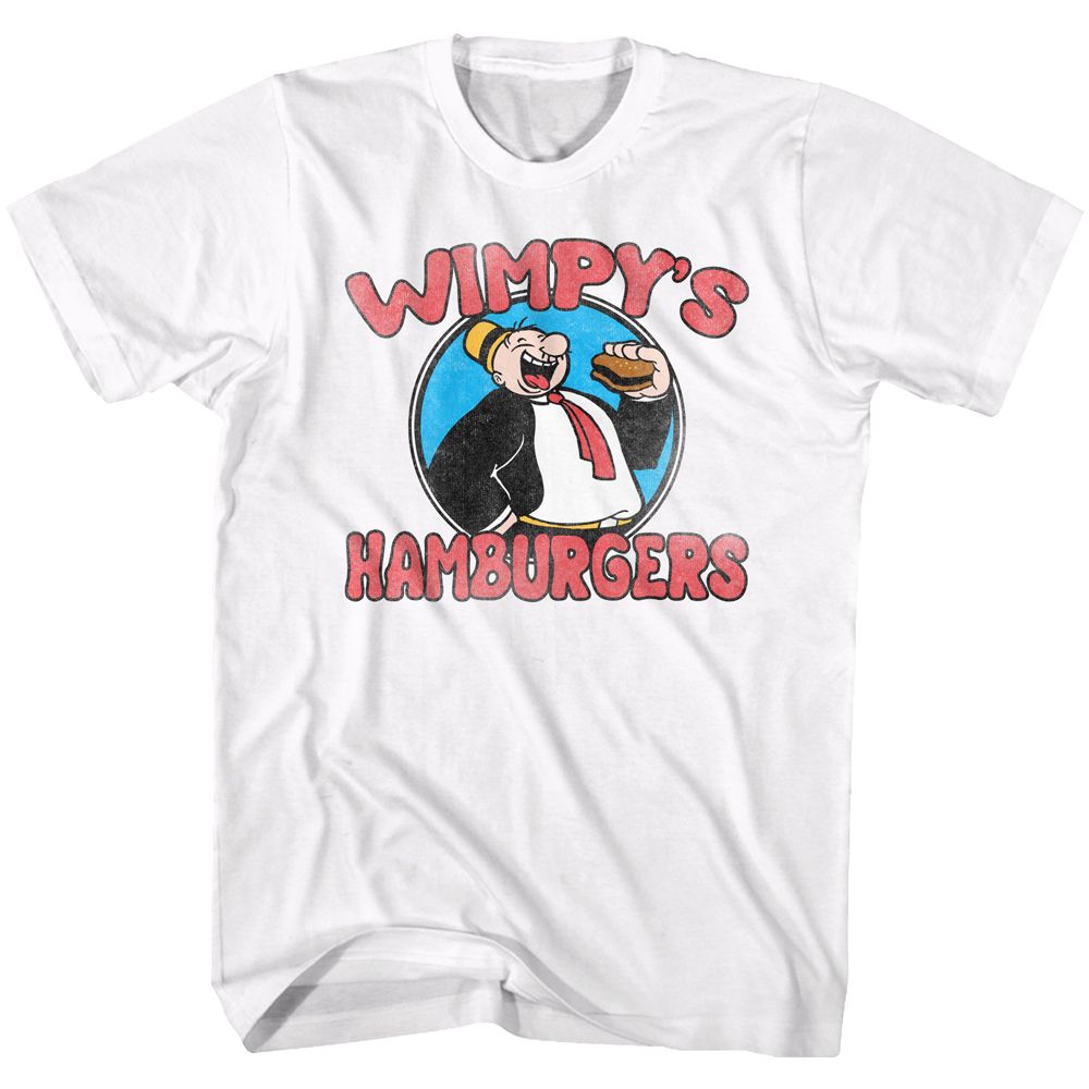 POPEYE-WIMPYS BURGERS-WHITE ADULT S/S TSHIRT