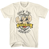 Thumbnail for POPEYE-ONLY THE STRONG-NATURAL ADULT S/S TSHIRT