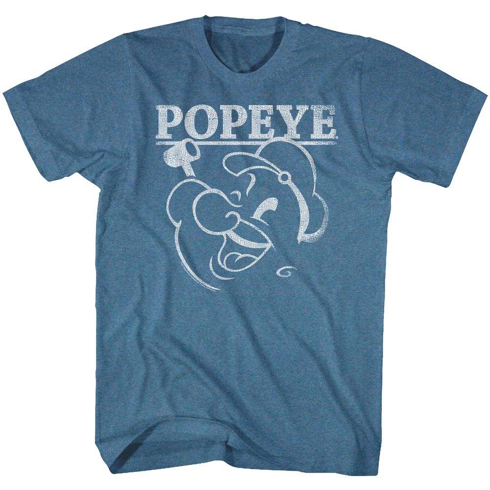 POPEYE-POPEYE-INDIGO HEATHER ADULT S/S TSHIRT