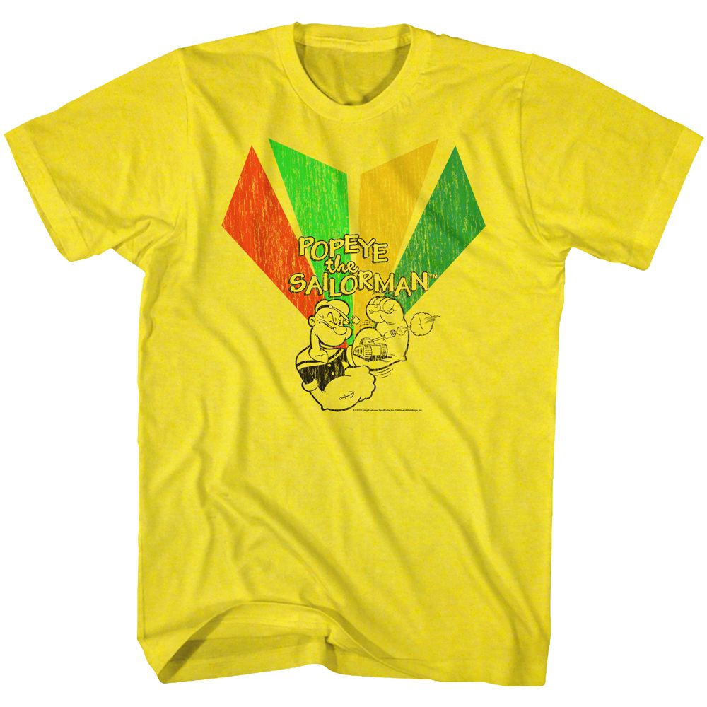 POPEYE-POP FLEX-YELLOW ADULT S/S TSHIRT