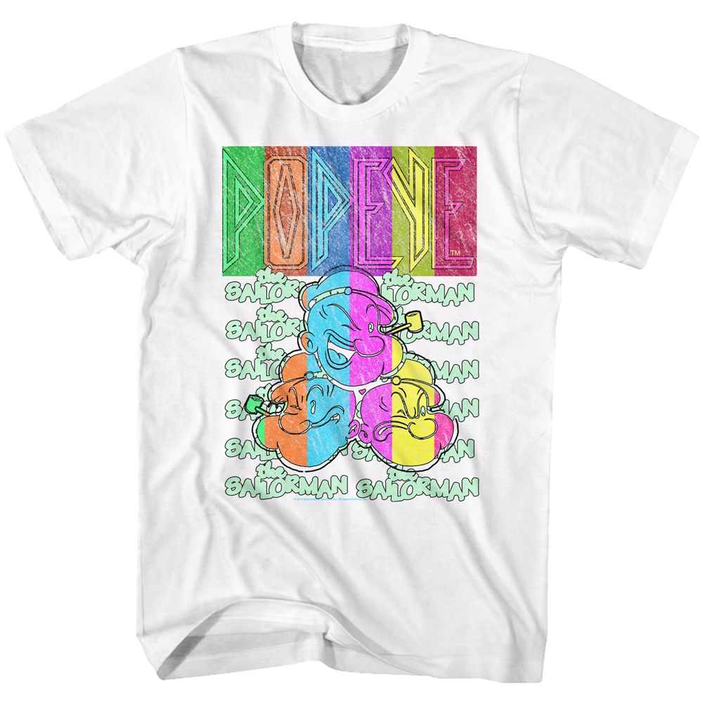 POPEYE-POP-TRI-WHITE ADULT S/S TSHIRT
