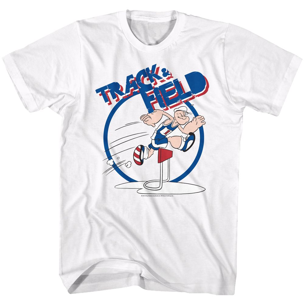 POPEYE-TRAX-WHITE ADULT S/S TSHIRT