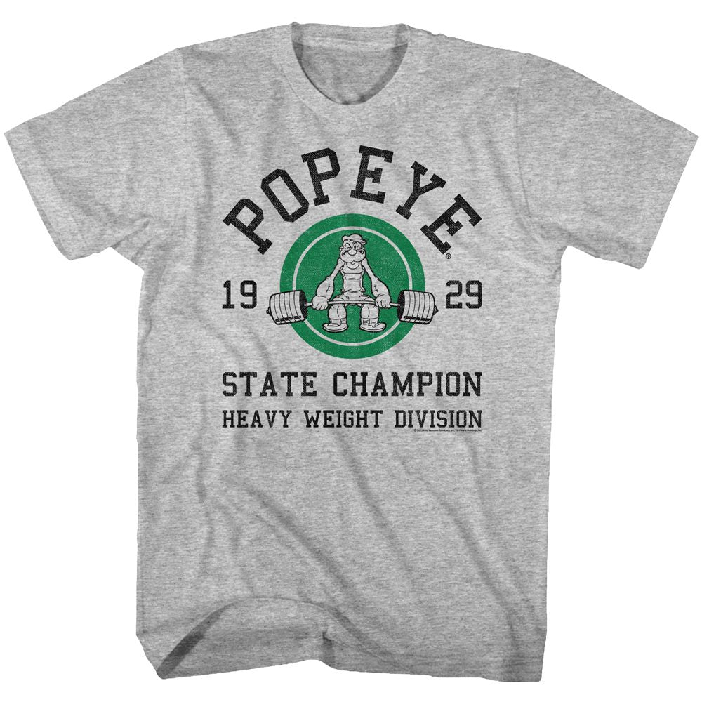 POPEYE-HEAVY WEIGHT-GRAY HEATHER ADULT S/S TSHIRT