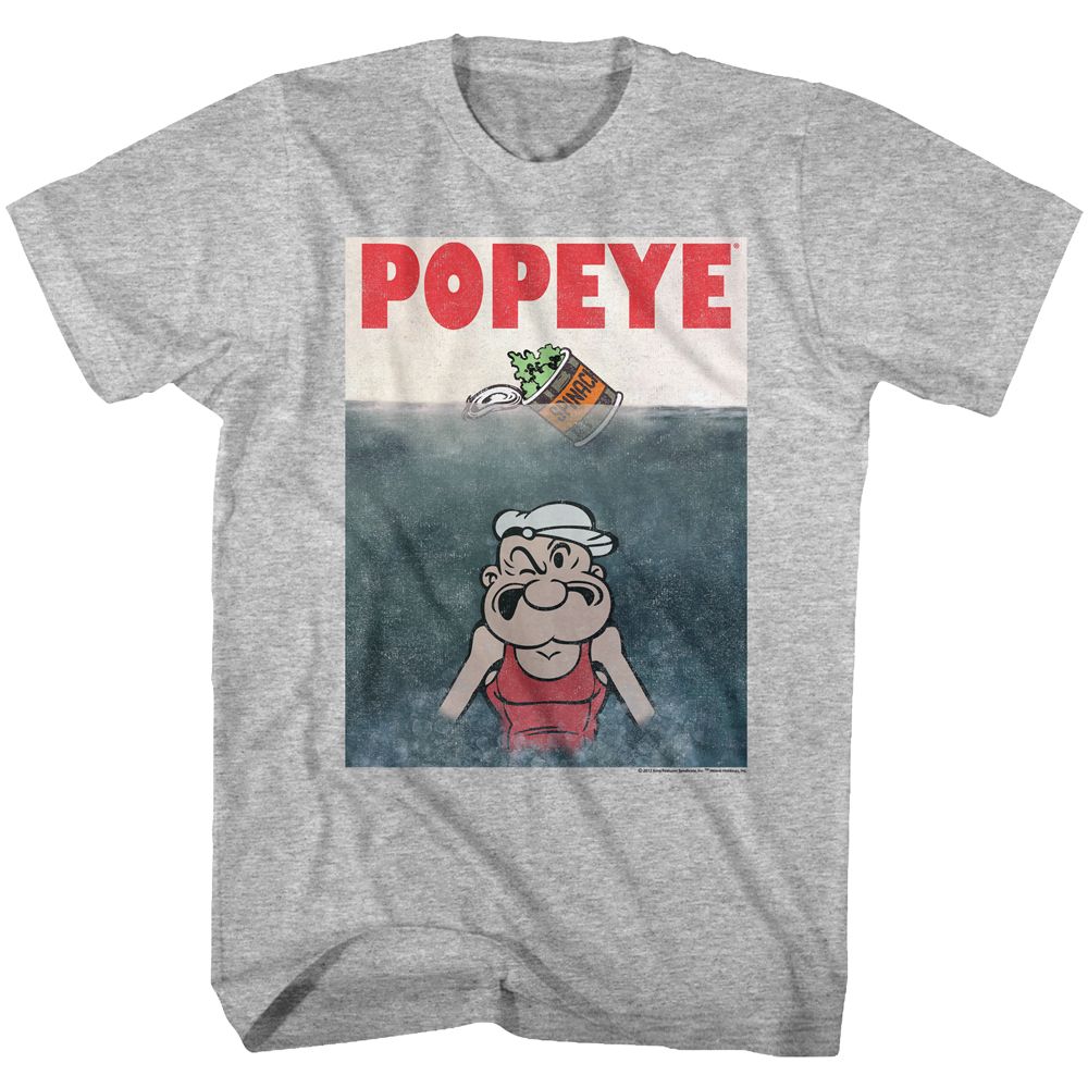 POPEYE-BEWARE OF POPEYE-GRAY HEATHER ADULT S/S TSHIRT