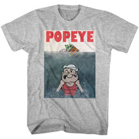 Thumbnail for POPEYE-BEWARE OF POPEYE-GRAY HEATHER ADULT S/S TSHIRT