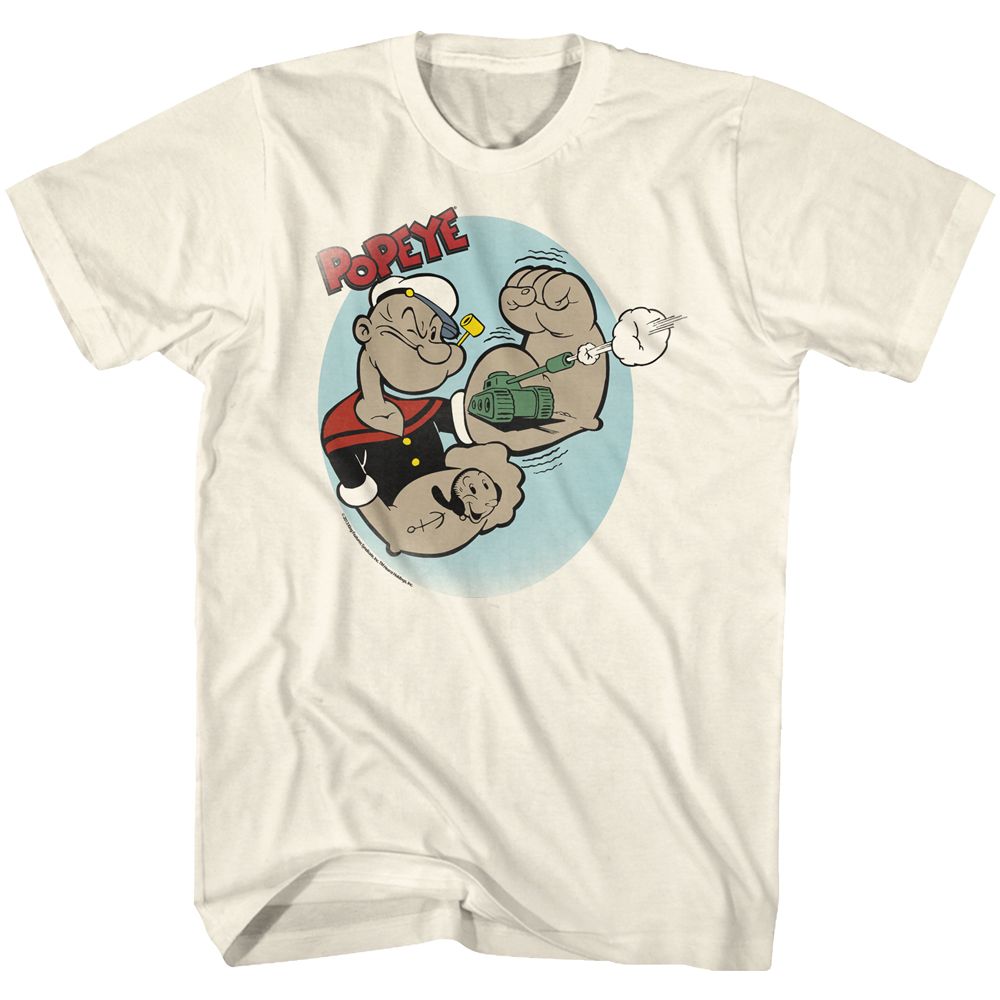 POPEYE-TATTOOS-NATURAL ADULT S/S TSHIRT