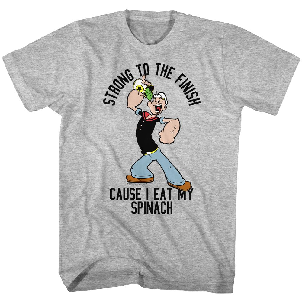 POPEYE-STRONG-GRAY HEATHER ADULT S/S TSHIRT