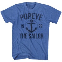 Thumbnail for POPEYE-ANCHOR-ROYAL HEATHER ADULT S/S TSHIRT