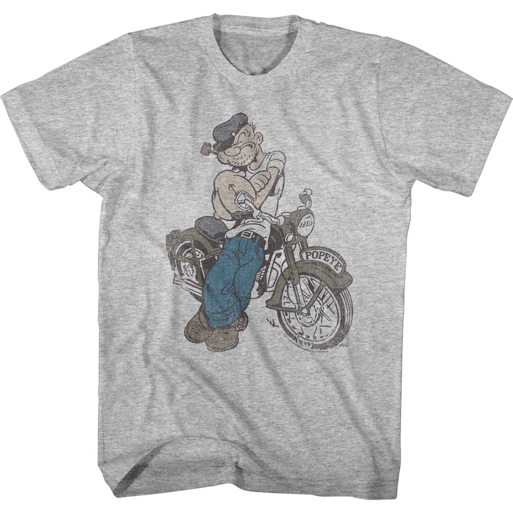 POPEYE-CYCLE-GRAY HEATHER ADULT S/S TSHIRT