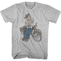 Thumbnail for POPEYE-CYCLE-GRAY HEATHER ADULT S/S TSHIRT
