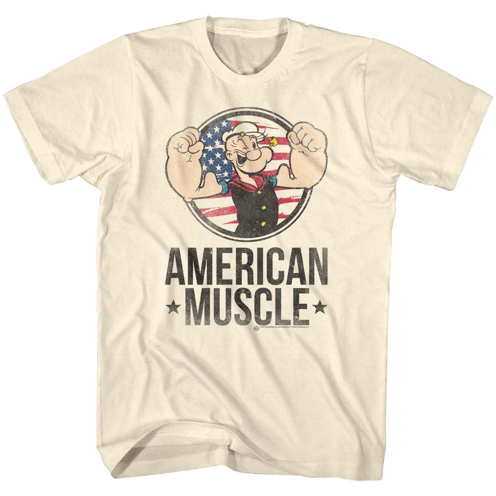 POPEYE-MUSCLE-NATURAL ADULT S/S TSHIRT