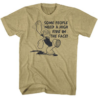 Thumbnail for POPEYE-HI 5-KHAKI HEATHER ADULT S/S TSHIRT
