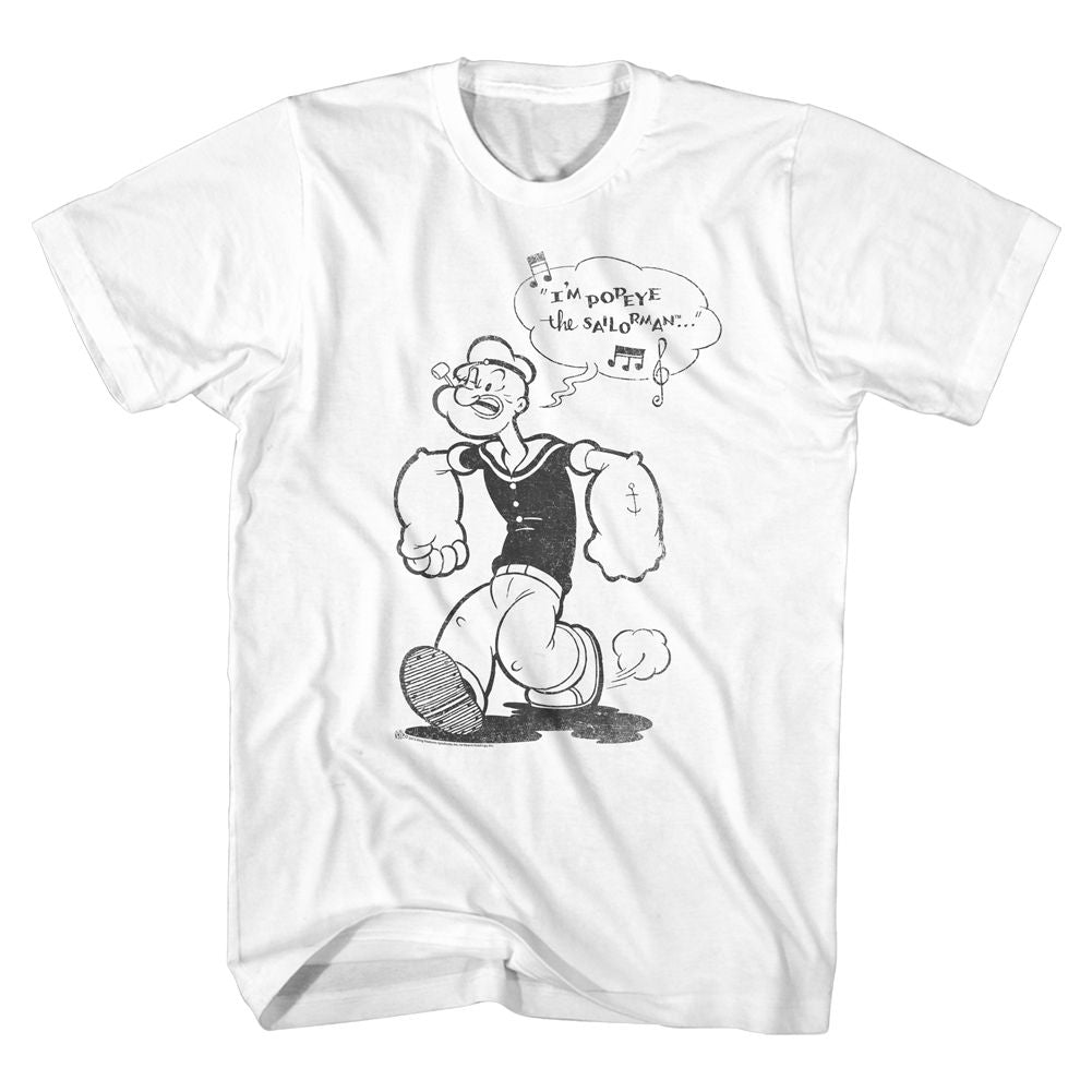 POPEYE-SAILORMAN-WHITE ADULT S/S TSHIRT