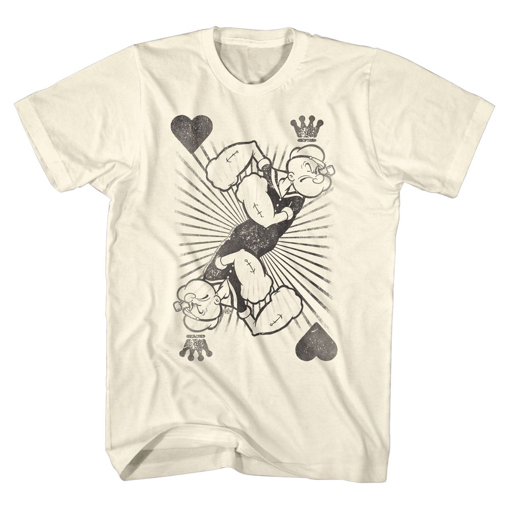POPEYE-KING OF HARTS-NATURAL ADULT S/S TSHIRT