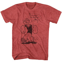 Thumbnail for POPEYE-SAILORMAN-RED HEATHER ADULT S/S TSHIRT
