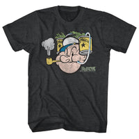 Thumbnail for POPEYE-SPINACH-BLACK HEATHER ADULT S/S TSHIRT
