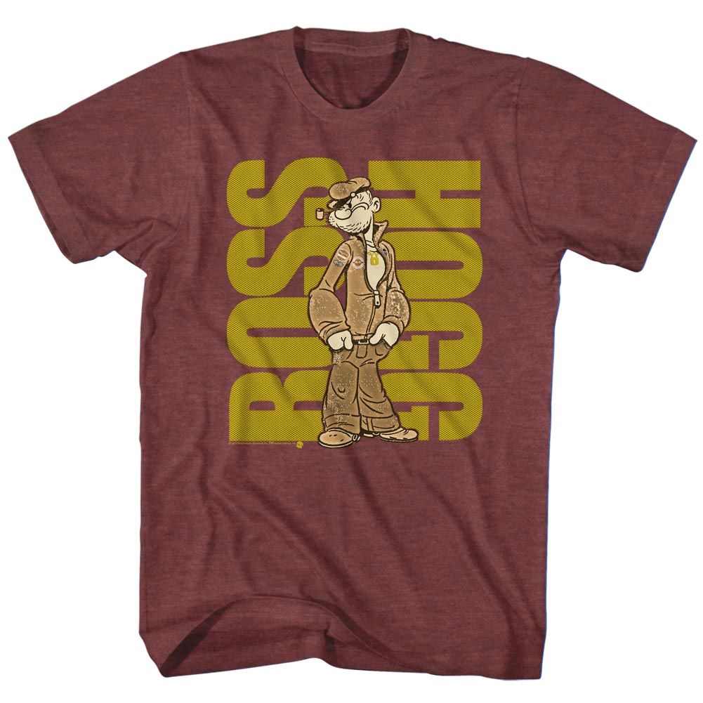 POPEYE-POPEYE BOSS-VINTAGE MAROON HEATHER ADULT S/S TSHIRT