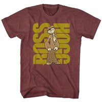 Thumbnail for POPEYE-POPEYE BOSS-VINTAGE MAROON HEATHER ADULT S/S TSHIRT