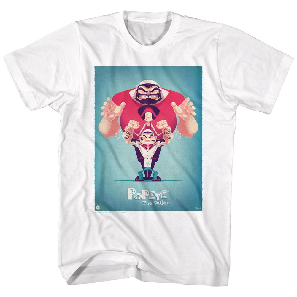 POPEYE-POPEYE AND FRIENDS-WHITE ADULT S/S TSHIRT