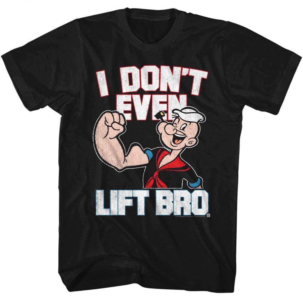 POPEYE-AINTLIFTIN-BLACK ADULT S/S TSHIRT