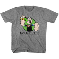 Thumbnail for POPEYE-GO GREEN-GRAPHITE HEATHER TODDLER S/S TSHIRT