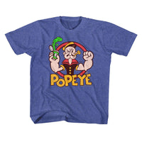 Thumbnail for POPEYE-SPINACH-ROYAL HEATHER YOUTH S/S TSHIRT