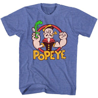 Thumbnail for POPEYE-SPINACH-ROYAL HEATHER ADULT S/S TSHIRT
