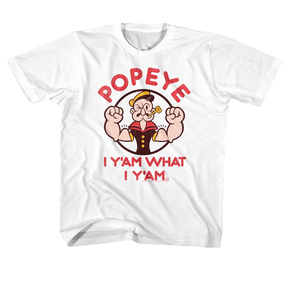 POPEYE-YAM-WHITE YOUTH S/S TSHIRT