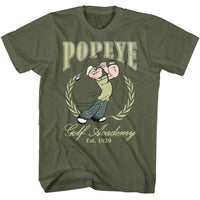 Thumbnail for POPEYE-POPEYE GOLF ACADEMY-MILITARY GREEN ADULT S/S TSHIRT