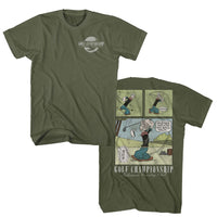 Thumbnail for POPEYE-POPEYE GOLF COMIC F B-MILITARY GREEN ADULT S/S TSHIRT