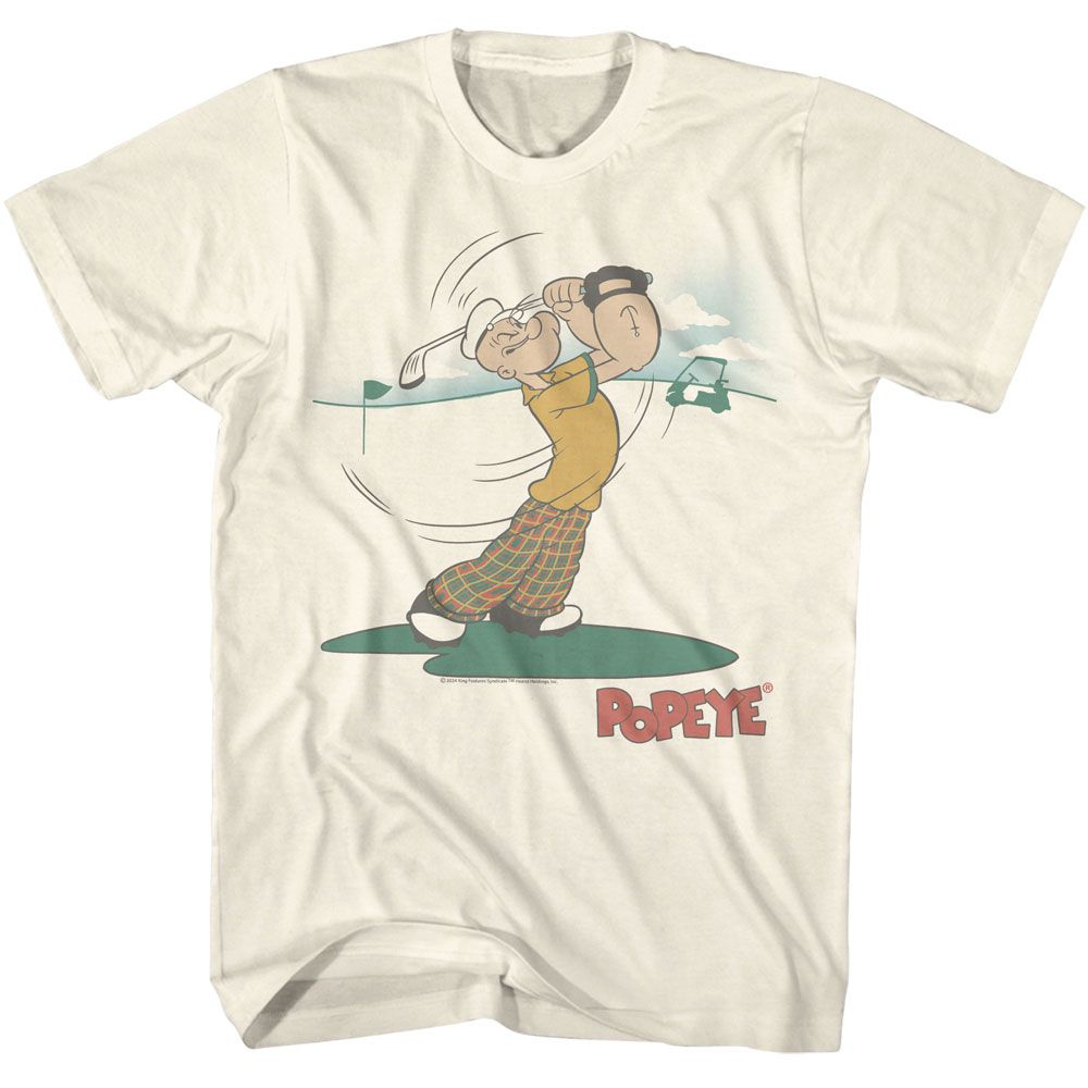 POPEYE-POPEYE GOLF SIMPLE-NATURAL ADULT S/S TSHIRT