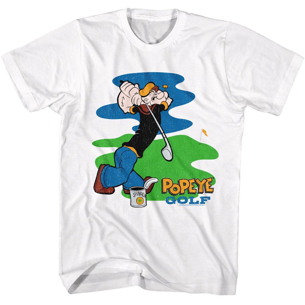 POPEYE-POPEYE POP GOLF-WHITE ADULT S/S TSHIRT