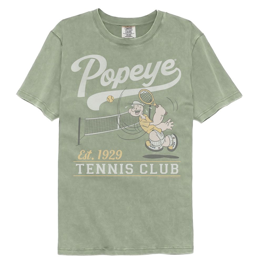 POPEYE-POPEYE TENNIS CLUB EST 1929-SANDSTONE ADULT S/S COMFORT COLOR TSHIRT