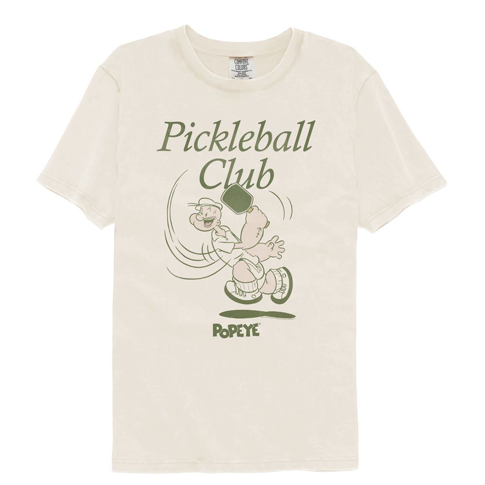 POPEYE-POPEYE PICKLEBALL CLUB-IVORY ADULT S/S COMFORT COLOR TSHIRT