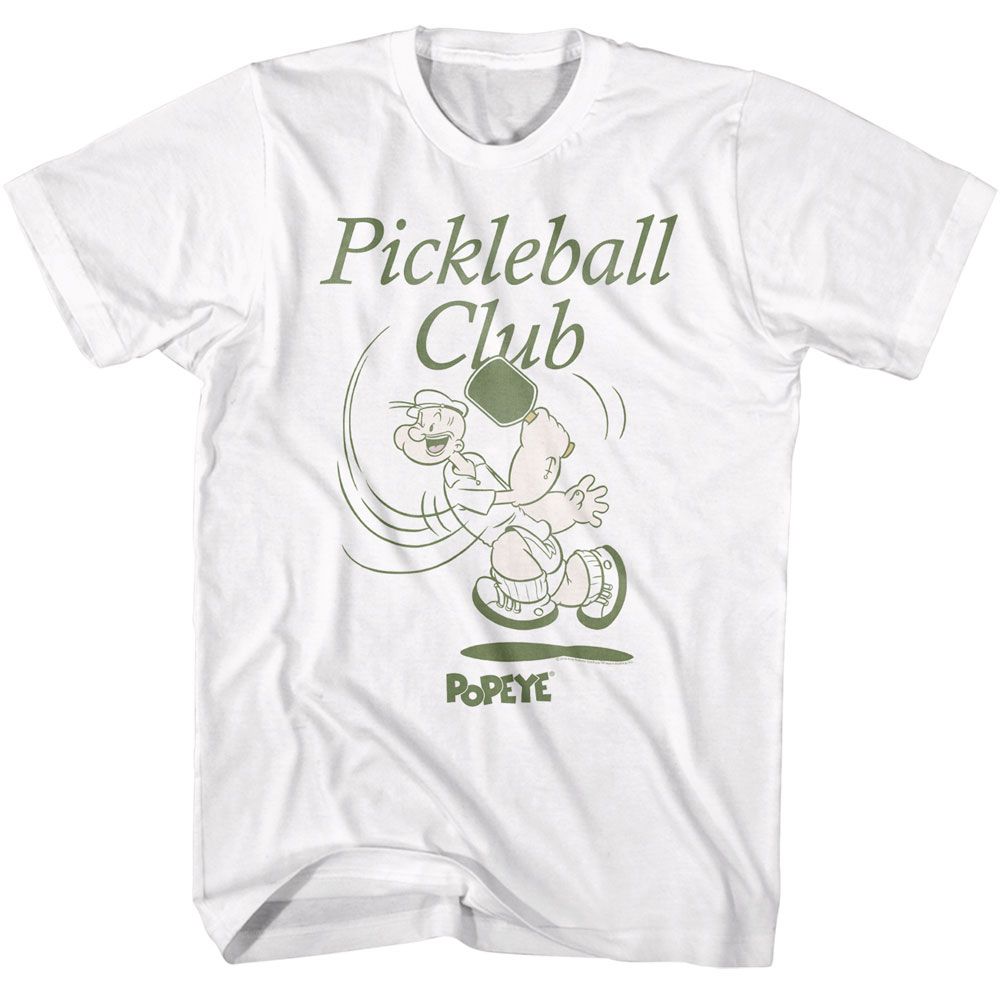 POPEYE-POPEYE PICKLEBALL CLUB-WHITE ADULT S/S TSHIRT