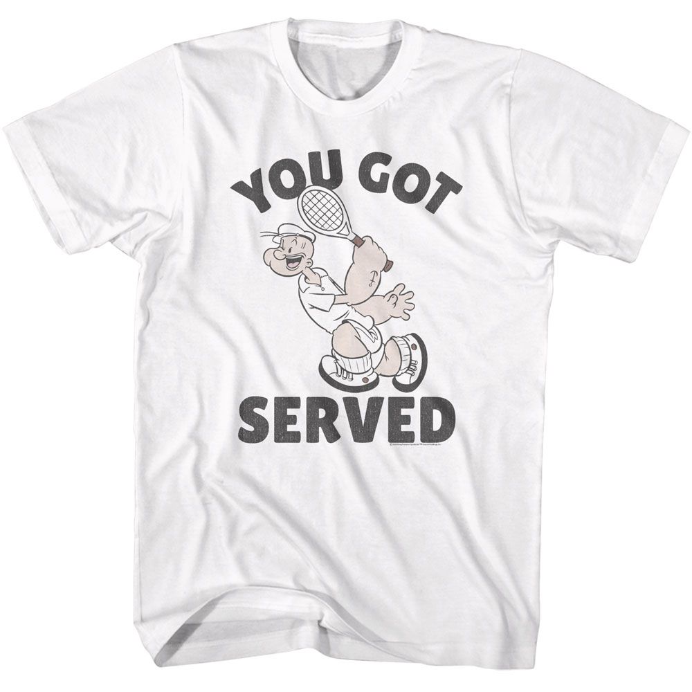 POPEYE-POPEYE YOU GOT SERVED-WHITE ADULT S/S TSHIRT