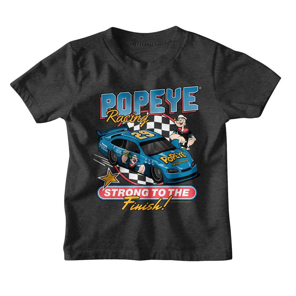POPEYE-POPEYE STRONG TO RACE FINISH-VINTAGE SMOKE YOUTH S/S TSHIRT