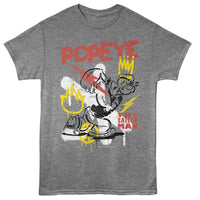 Thumbnail for POPEYE-POPEYE GRAFFITI-GRAPHITE HEATHER ADULT S/S TSHIRT