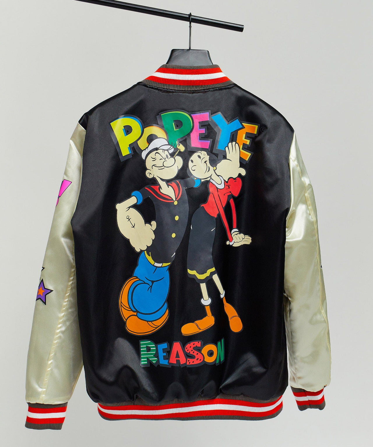 Popeye Pow Satin Bomber W/ Chenille