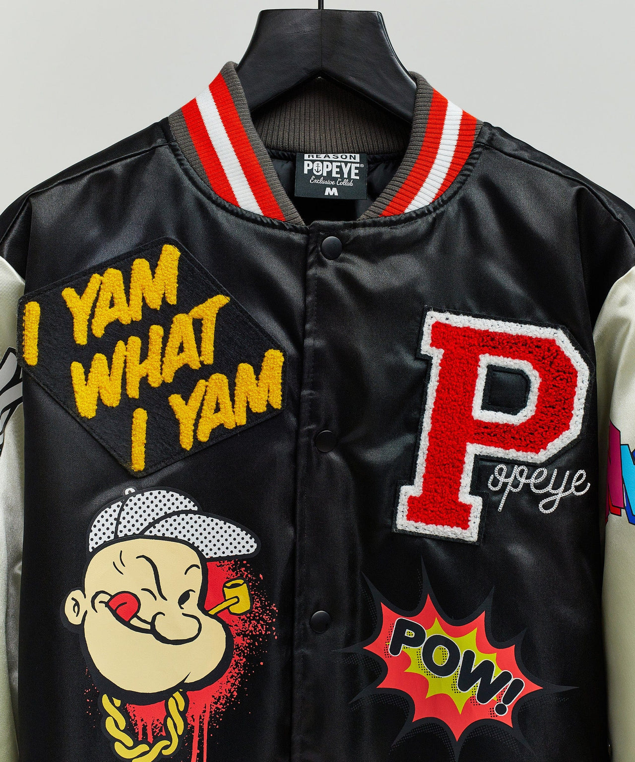 Popeye Pow Satin Bomber W/ Chenille