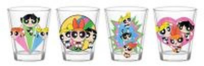 Power Puff Girls Trio  4pc. 1.5oz. Mini Glass Set 4x1 – 12 pc ppk ($6.00 each)