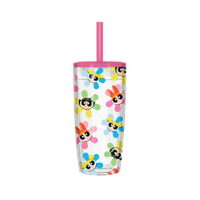 Thumbnail for THE POWERPUFF GIRLS FLORAL PATTERN  20oz Spill Resistant Plastic Tumbler – 12 pc ppk ($5.75 each)