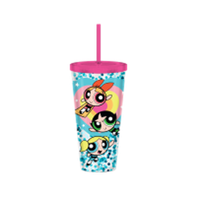 THE POWERPUFF GIRLS STACKED TRIO HEART  32oz Confetti Cold Cup – 12 pc ppk ($7.50 each)