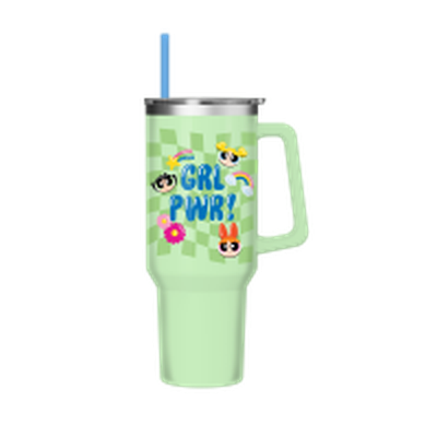 Powerpuff Girls GRL PWR  40oz Stainless Steel Tumbler w Handle – 12 pc ppk ($13.75 each)