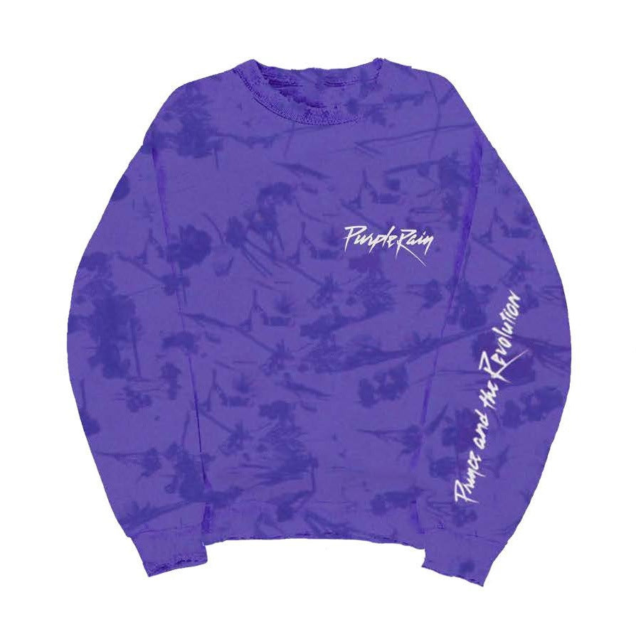 Prince Purple Rain Tie-Dye Crewneck Fleece