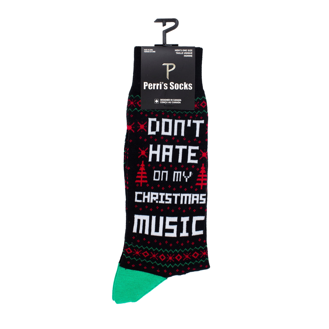 UGLY XMAS SWEATER DONT HATE SOCKS, 1 PAIR