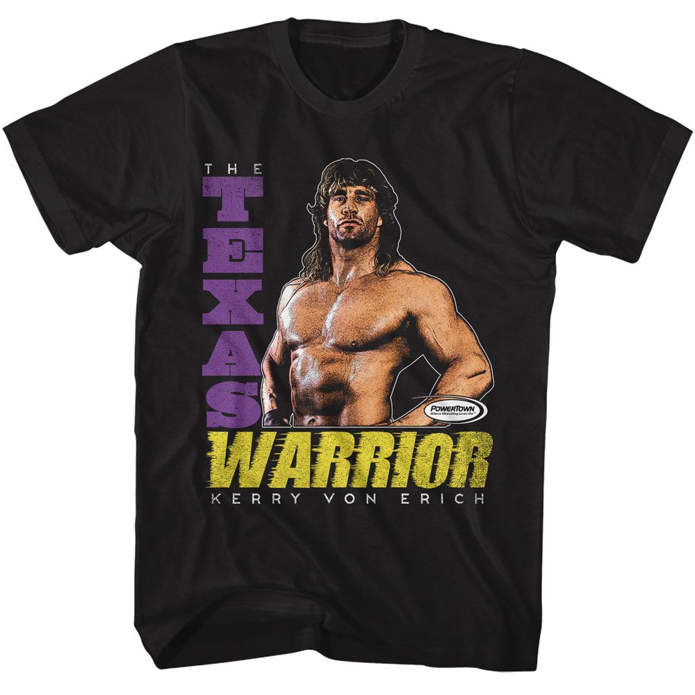 POWERTOWN-POWERTOWN THE TEXAS WARRIOR-BLACK ADULT S/S TSHIRT