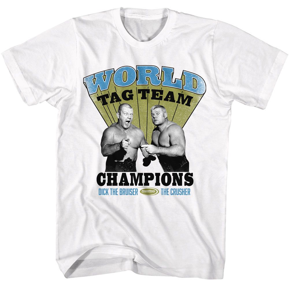 POWERTOWN-POWERTOWN TAG TEAM CHAMPS-WHITE ADULT S/S TSHIRT